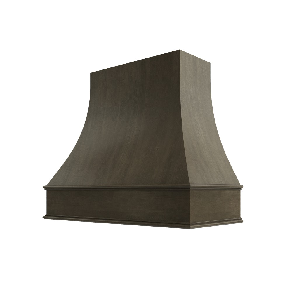 Curved Wood Range Hood with Classic Moulding