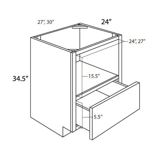 Hickory Shaker 30" Base Microwave Cabinet