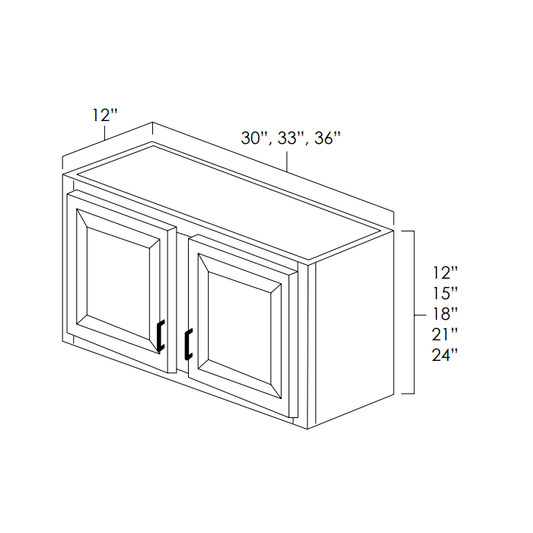 Hickory Shaker 33" x 12" Wall Cabinet