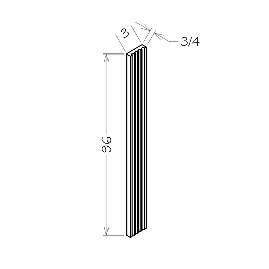 Smoky Gray 3" x 96" Fluted Filler