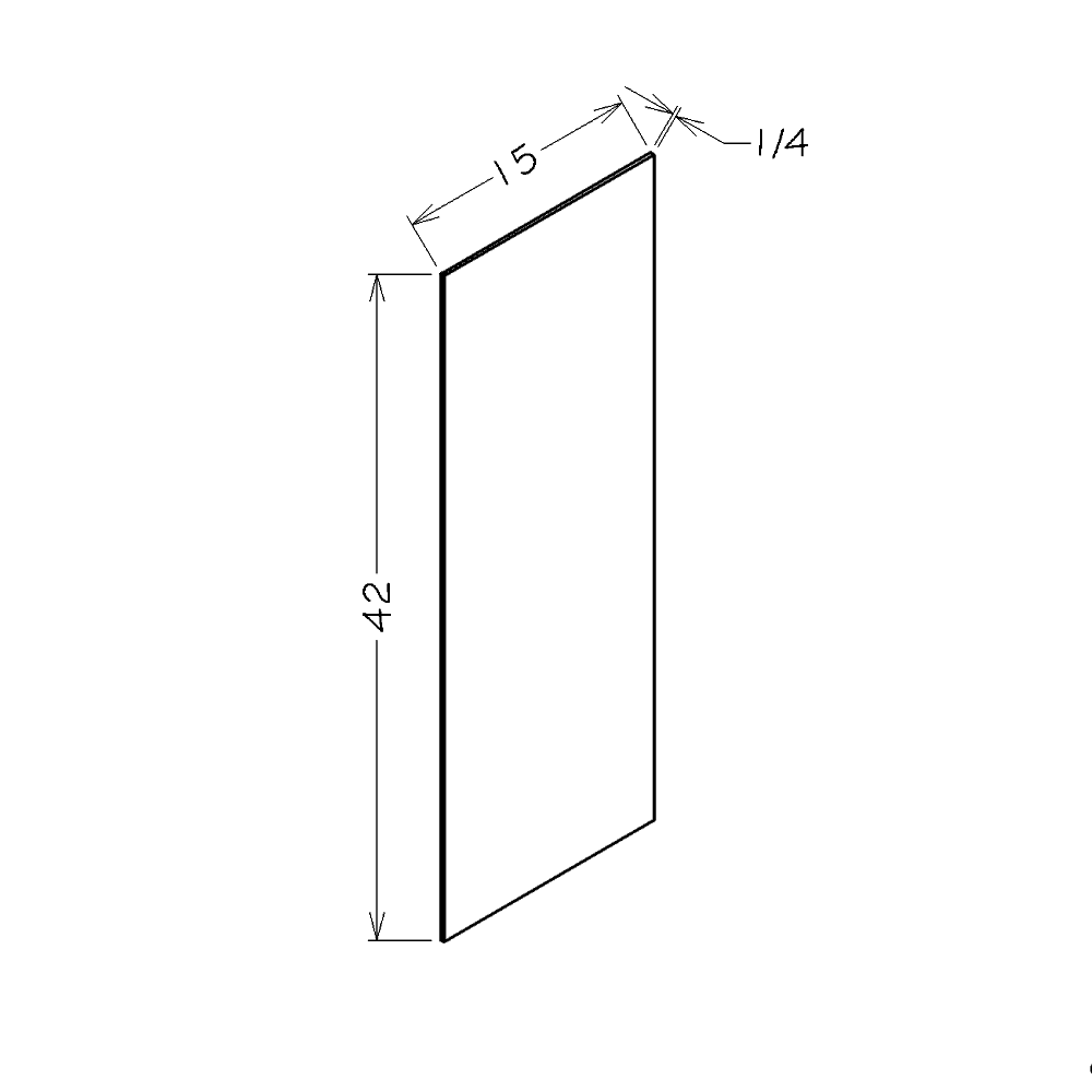 White Slim Shaker 15"W x 42"H Wall Skin Panel