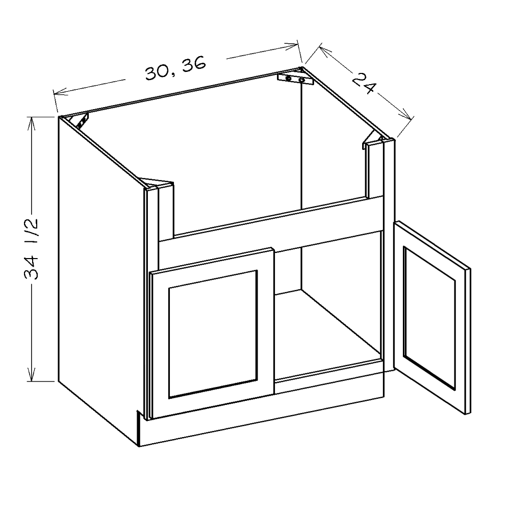 Honey Shaker 36" Farmhouse Sink Base Cabinet