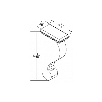Oxford Mist 3 1/8"W x 13 1/16"H Traditional Corbel
Dimensions: 3 1/8"W x 13 1/16"H x 5 7/8"D
