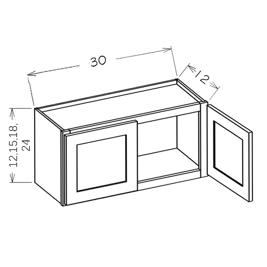 Natural Shaker 30" x 18" Wall Cabinet