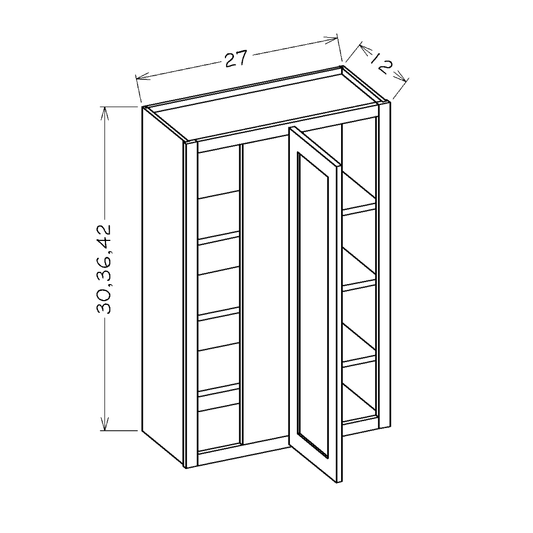 Natural Shaker 27" x 30" Blind Corner Wall Cabinet