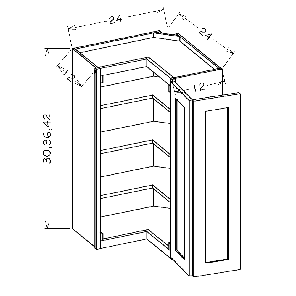 Natural Shaker 24"W x 30"H Wall Easy Reach Cabinet