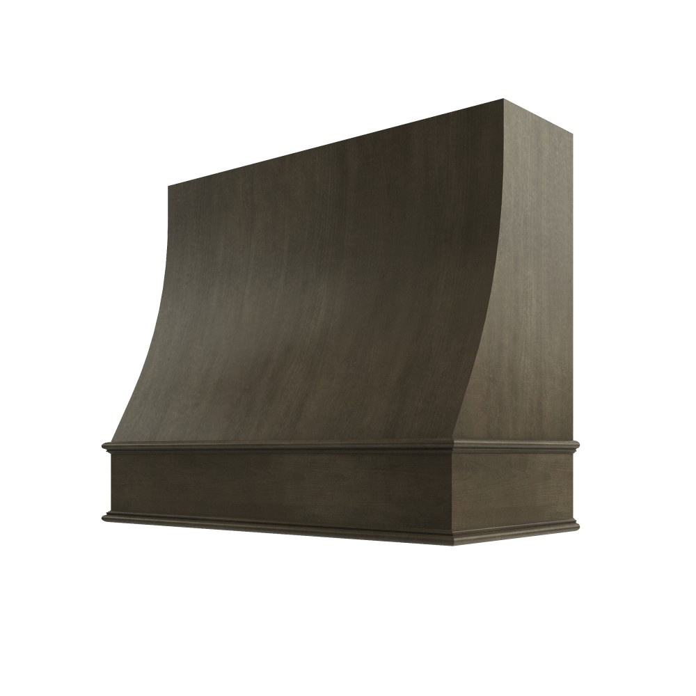 Sloped Wood Range Hood with Classic Moulding