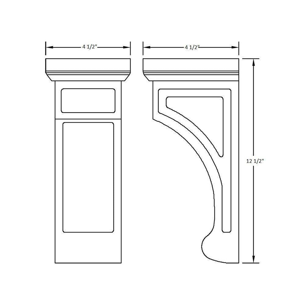 Espresso Shaker Large Corbel 4-1/2" x 12-1/2" x 4-1/2"