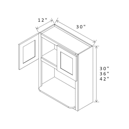 Norris Grey 30" x 36" Microwave Cabinet