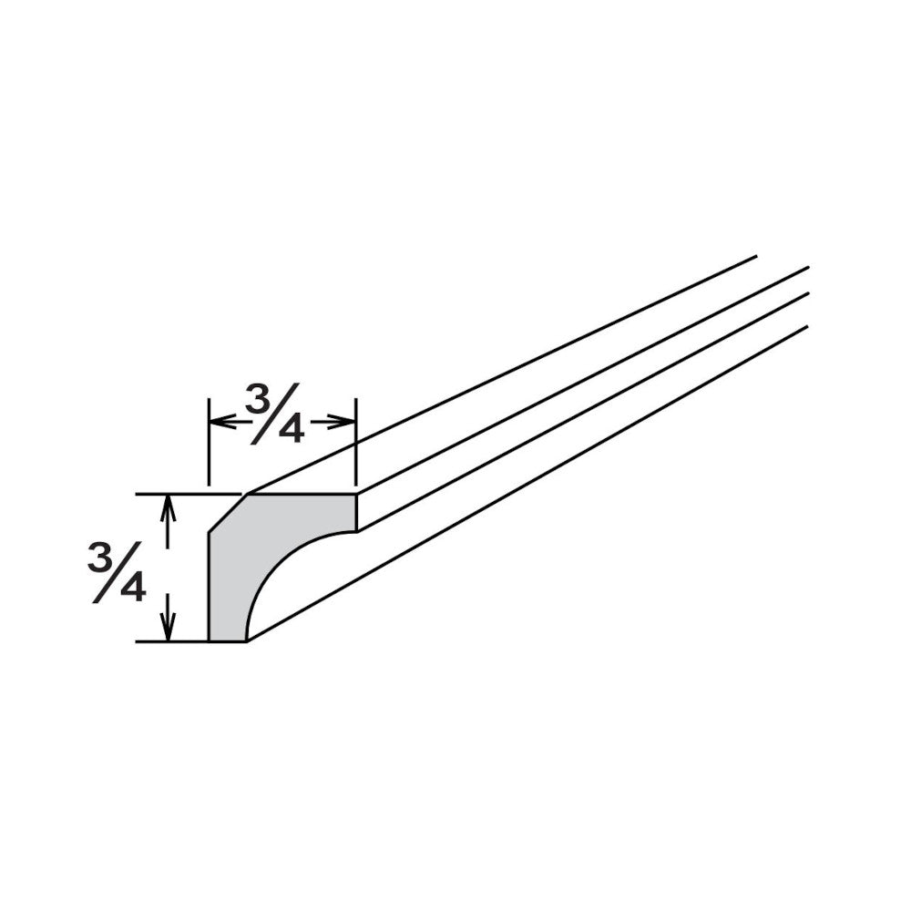 Espresso Shaker Inside Corner Molding 3/4" x 3/4" x 96"
