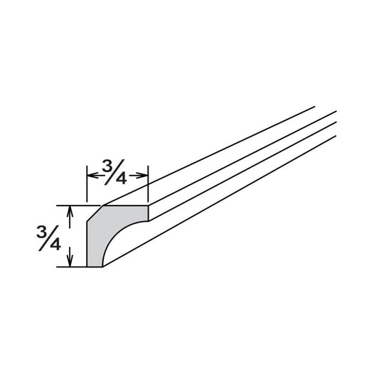 Smoky Gray Inside Corner Molding 3/4" x 3/4" x 96"
