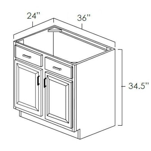 Natural Shaker 36" Sink Base Cabinet