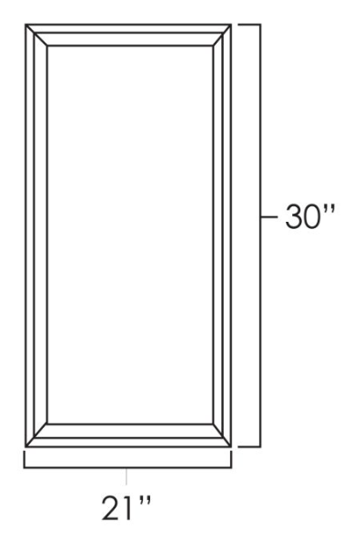 Hickory Shaker 21" x 30" Single Plain Glass Door