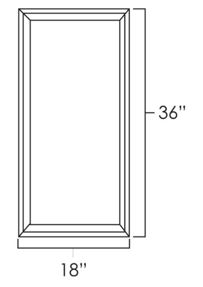 Natural Shaker 18" x 36" Single Plain Glass Door
