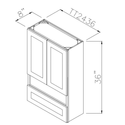 Hickory Shaker 24" Toilet Tank Topper Wall Cabinet