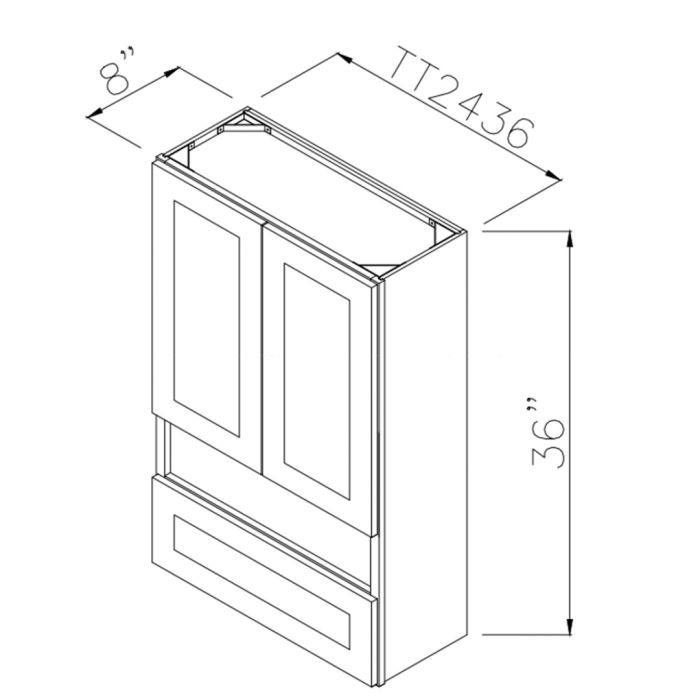 Norris Grey 24" Toilet Tank Topper Wall Cabinet
