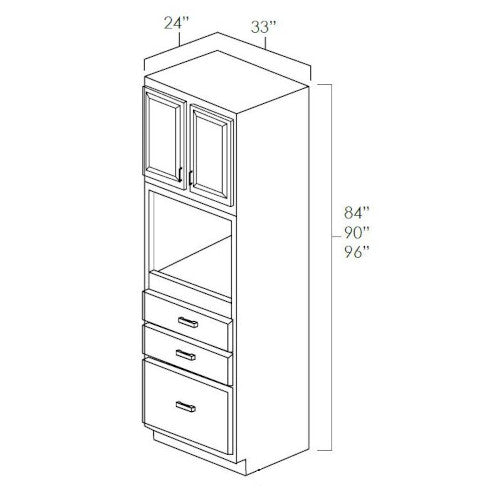 Natural Shaker 33" x 84" Universal Oven Cabinet