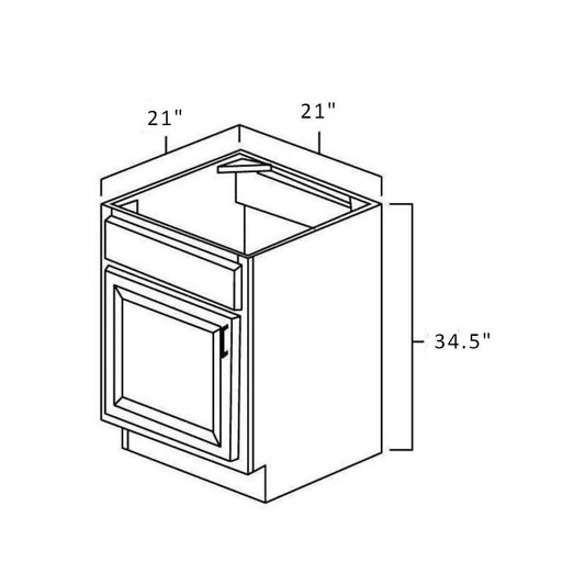 Norris Grey 21" Vanity Sink Base Cabinet