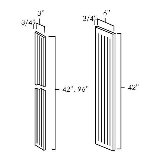 Hickory Shaker 3"x 42" Fluted Wall Filler