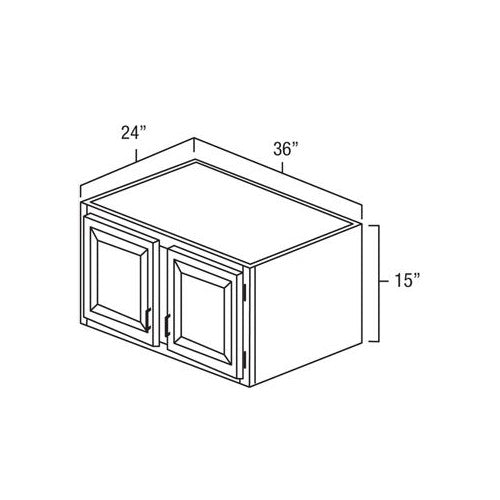 Hickory Shaker 36" x 15" x 24" Refrigerator Wall Cabinet
