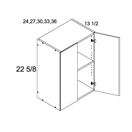 White Wood 36"W x 22 5/8"H x 13.5"D Two Door Wall