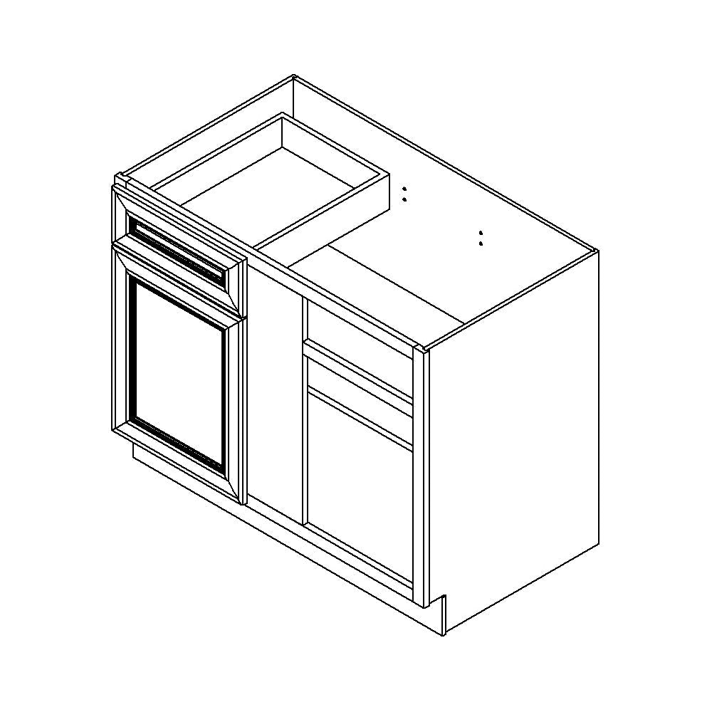 Espresso Shaker 39" Blind Corner Base Cabinet