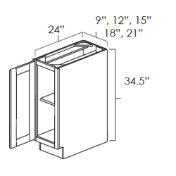 Natural Shaker 15" Single Door Full Height Base Cabinet
