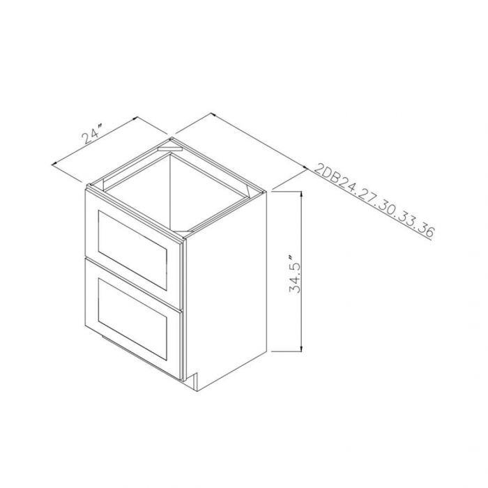 Norris Grey 27" 2-Drawer Base Cabinet