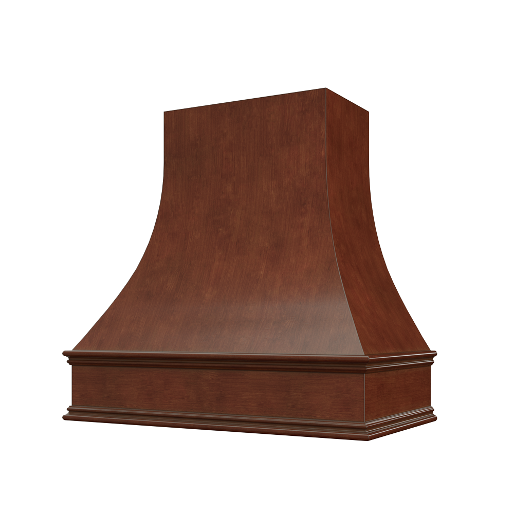 Curved Wood Range Hood with Classic Moulding