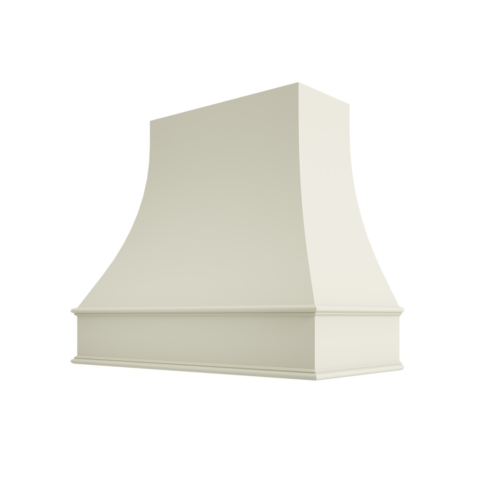 Curved Wood Range Hood with Classic Moulding