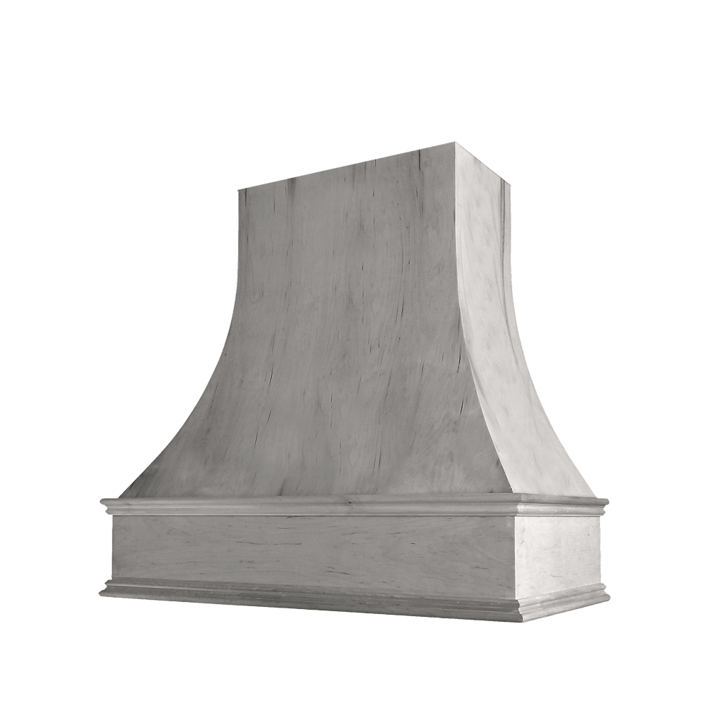 Curved Wood Range Hood with Classic Moulding