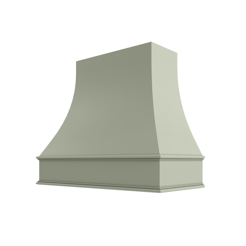 Curved Wood Range Hood with Classic Moulding