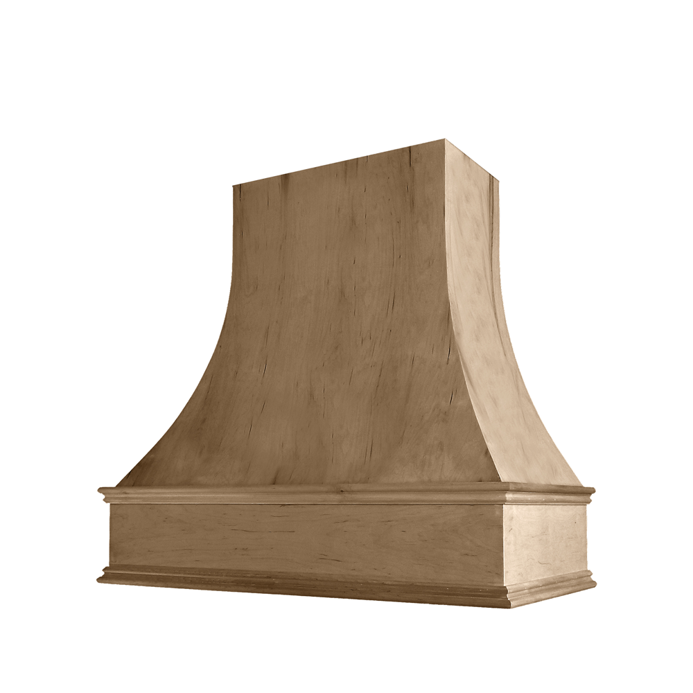 Curved Wood Range Hood with Classic Moulding