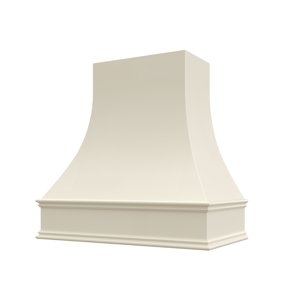 Curved Wood Range Hood with Classic Moulding