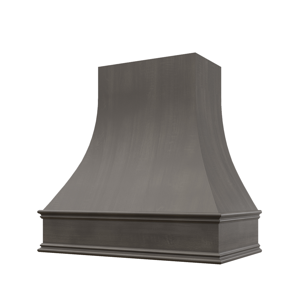 Curved Wood Range Hood with Classic Moulding