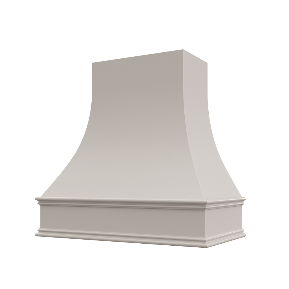 Curved Wood Range Hood with Classic Moulding