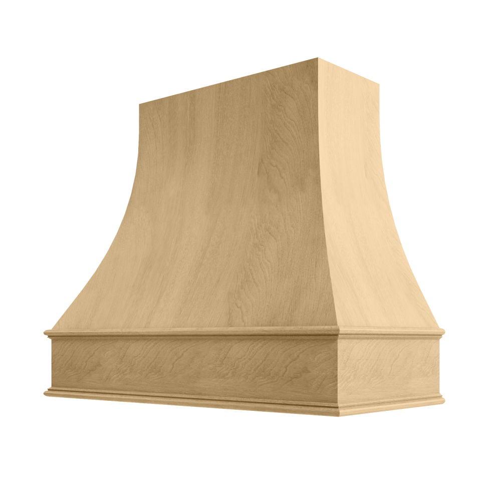 Curved Wood Range Hood with Classic Moulding