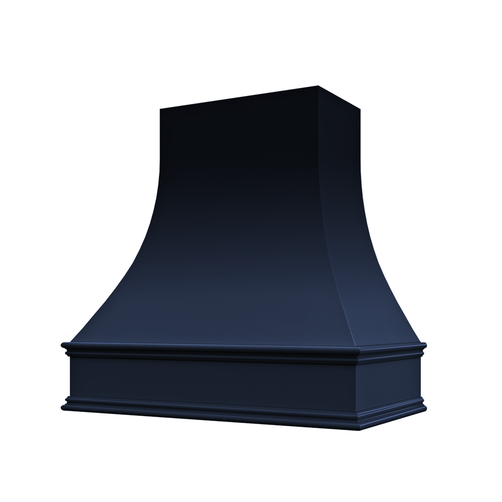 Curved Wood Range Hood with Classic Moulding