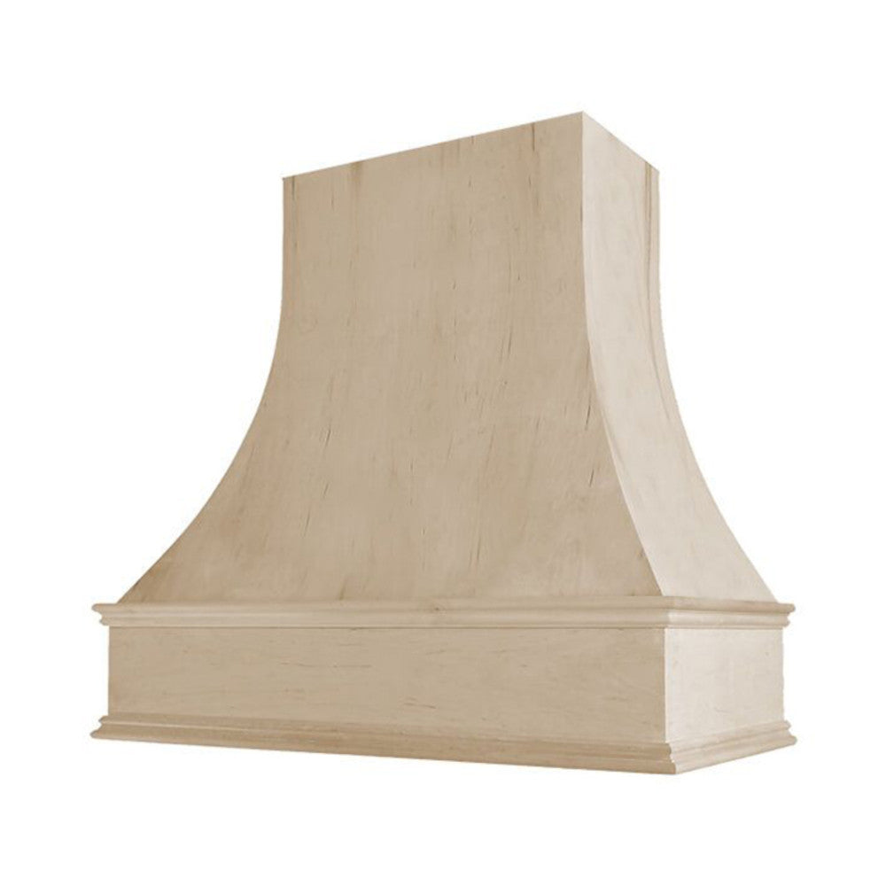 Curved Wood Range Hood with Classic Moulding