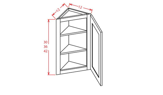 Sage Green Shaker 12" x 36" Wall End Angle Cabinet