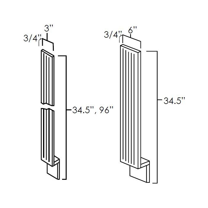 West Point Grey 3" x 96" Fluted Tall Filler