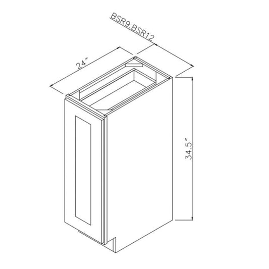 Sage Green Shaker 12" Spice Rack Base Cabinet