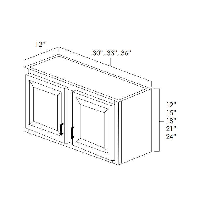 Hickory Shaker 33" x 12" Wall Cabinet