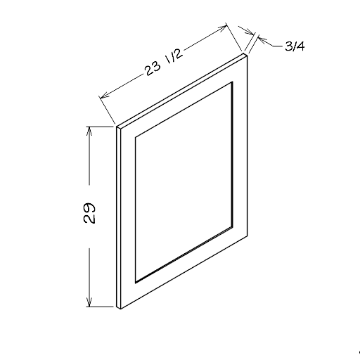 Black Shaker 23-1/2"W x 29"H Base Decorative End Panel