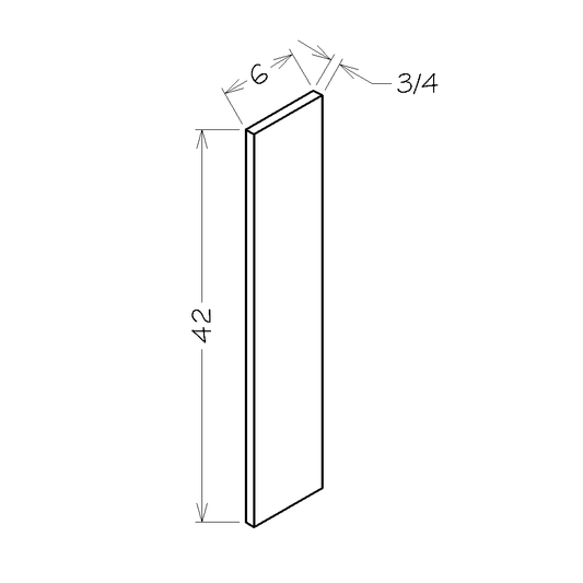 Black Shaker 6"W x 42"H Base & Wall Filler