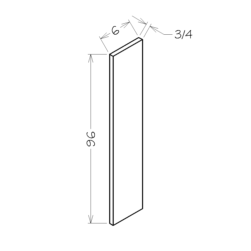 Black Shaker 6"W x 96"H Tall Filler