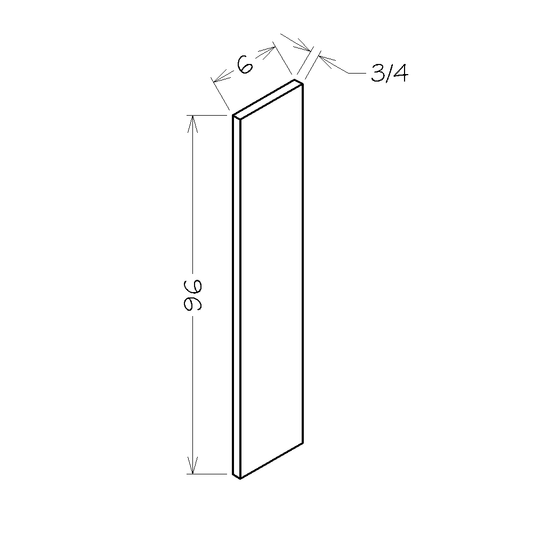 Black Shaker 6"W x 96"H Tall Filler