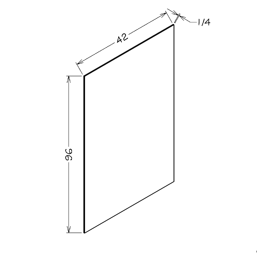 White Slim Shaker 42"W x 96"H Finished Plywood Panel