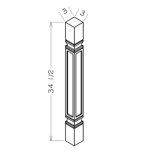 Oxford Mist Square Decorative Leg