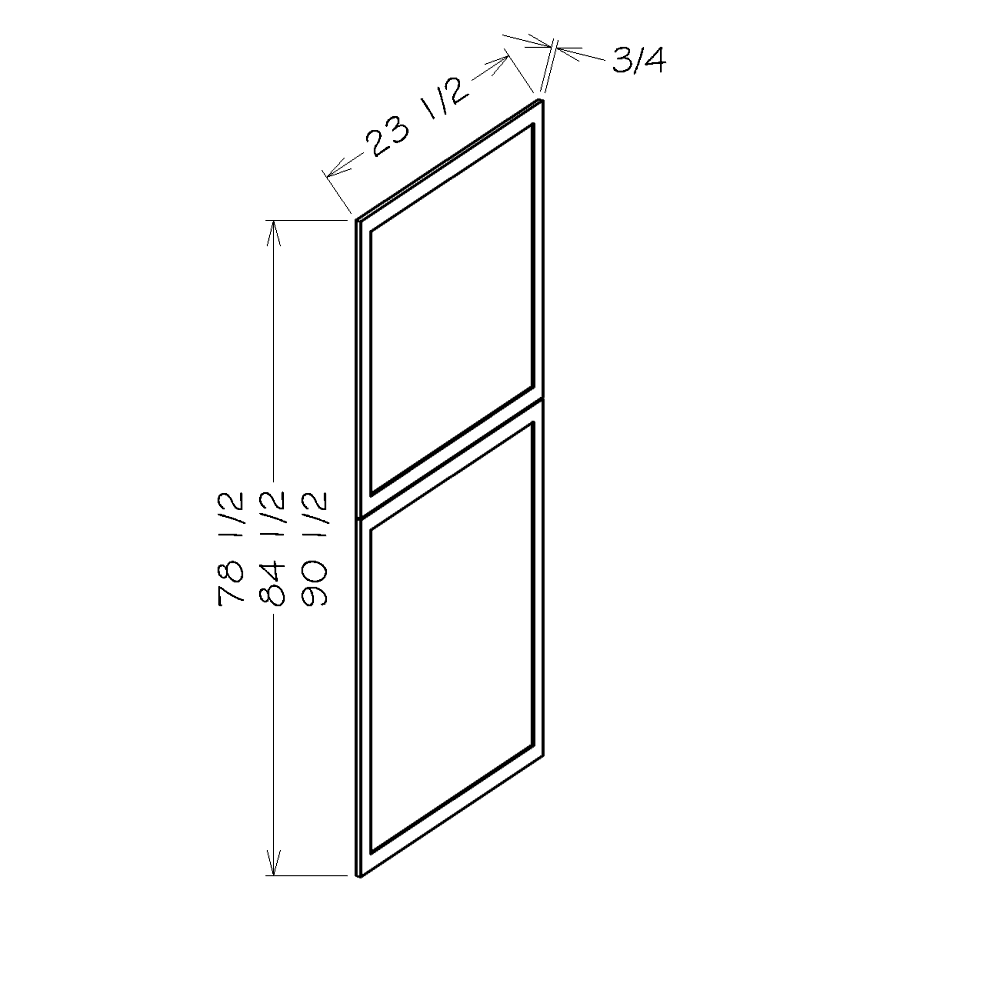 Black Shaker 23-1/2"W x 90-1/2"H Tall Decorative End Panel